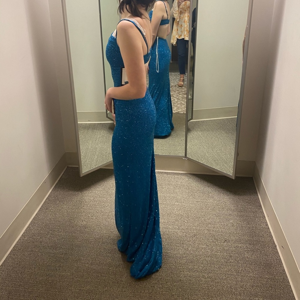 blue sparkly prom dress NWT